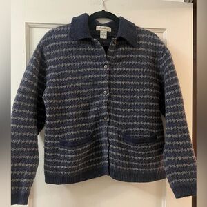 Eddie Bauer Wool Cardigan in Navy and Gray